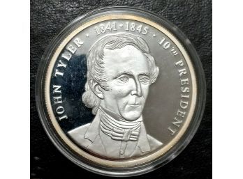 AMERICAN MINT THE PRESIDENTS OF THE USA JOHN TAYLOR COPPER SILVER PLATED PROOF COIN