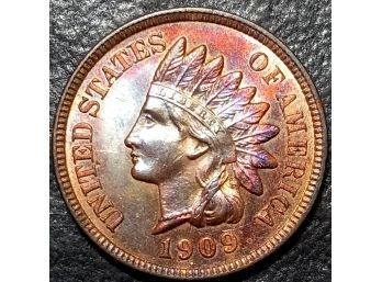1909 INDIAN HEAD CENT MS-63 TO MS-64 QUALITY RED-BROWN