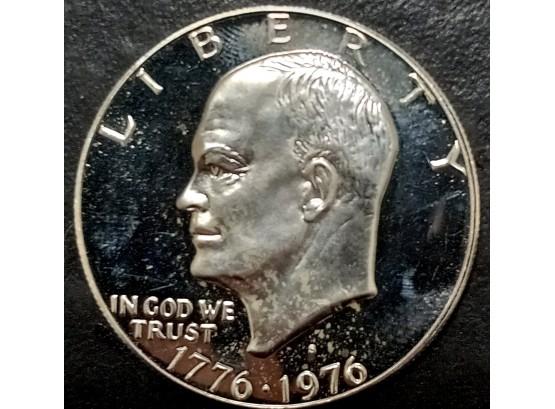 1976-S 40 PERCENT SILVER EISENHOWER DOLLAR GEM PROOF. TOTAL WEIGHT OF CON IS 24.5 GRAMS