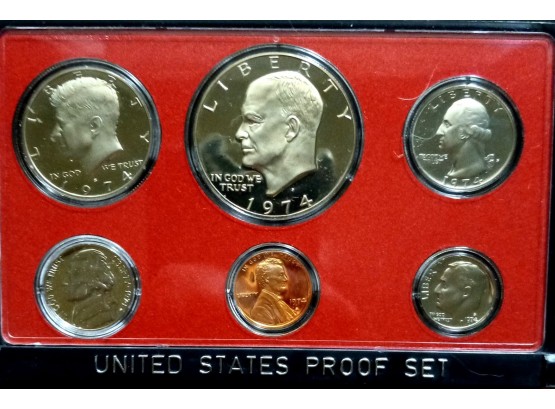 1974-S UNITED STATES PROOF SET NO BOX. COINS LOOK MUCH NICER THAN THE PHOTO