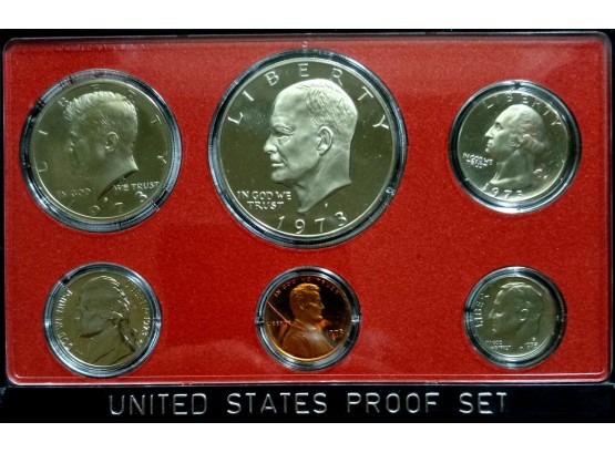 1973-S UNITED STATES PROOF SET NO BOX. COINS LOOK MUCH NICER THAN THE PHOTO