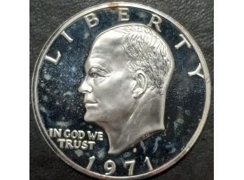 1971-S 40 PERCENT SILVER EISENHOWER DOLLAR GEM PROOF. TOTAL WEIGHT OF CON IS 24.5 GRAMS