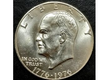 1976-S 40 PERCENT SILVER EISENHOWER DOLLAR MS-64 TO MS-65 QUALITY