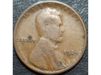 1924-S LINCOLN WHEAT CENT VG-8 QUALITY