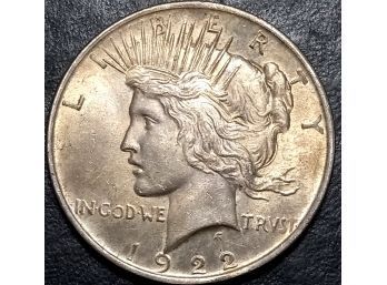 1922 PEACE SILVER DOLLAR MS-63 TO MS-64 QUALITY GOLDEN BRONZE TONING