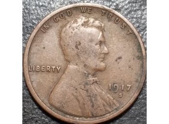 1917-S LINCOLN WHEAT CENT F-12 QUALITY