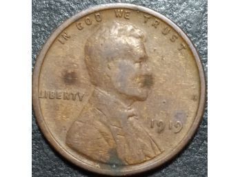 1919 LINCOLN WHEAT CENT F-12 QUALITY