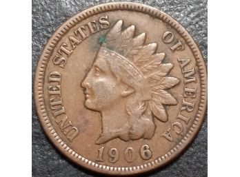 1906 INDIAN HEAD CENT VF-25 QUALITY