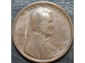 1927-D LINCOLN WHEAT CENT F-12 QUALITY