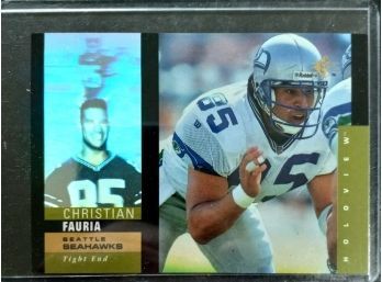 CHRISTIAN FAURIA 1995 UPPER DECK SP HOLOGRAM FOOTBALL CARD IN MINT CONDITION IN PROTECTIVE SLEEVE
