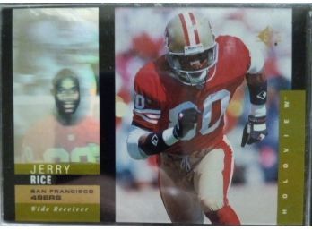 JERRY RICE 1995 UPPER DECK SP HOLOGRAM FOOTBALL CARD IN MINT CONDITION IN PROTECTIVE SLEEVE