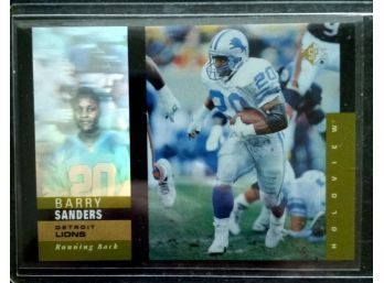 BARRY SANDERS 1995 UPPER DECK SP HOLOGRAM FOOTBALL CARD IN MINT CONDITION IN PROTECTIVE SLEEVE