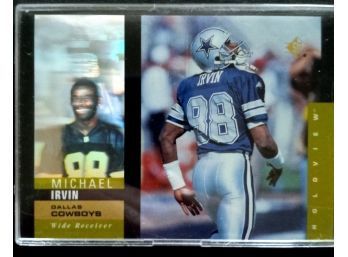 MICHAEL IRVIN 1995 UPPER DECK SP HOLOGRAM FOOTBALL CARD IN MINT CONDITION IN PROTECTIVE SLEEVE