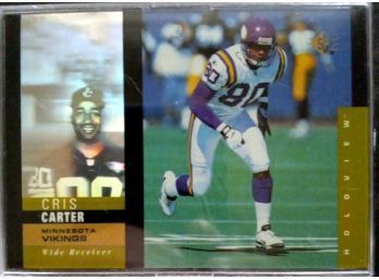 CHRIS CARTER 1995 UPPER DECK SP HOLOGRAM FOOTBALL CARD IN MINT CONDITION IN PROTECTIVE SLEEVE