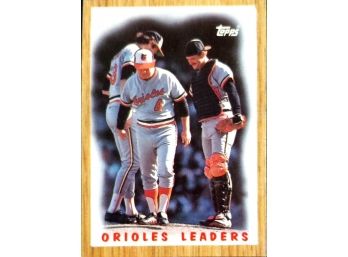1987 TOPPS ORIOLES LEADERS BASEBALL CARD IN MINT CONDITION