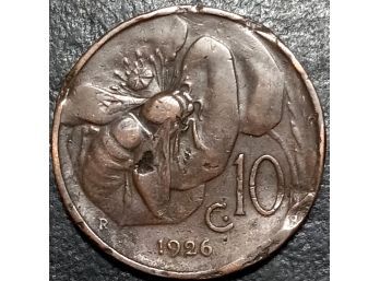 ITALY 1926 R 10 CENTESIMI VITTORIO EMANUELE COIN