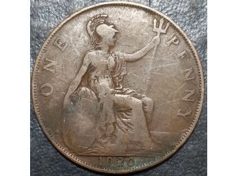 GREAT BRITAIN 1920 1 CENT COPPER COIN