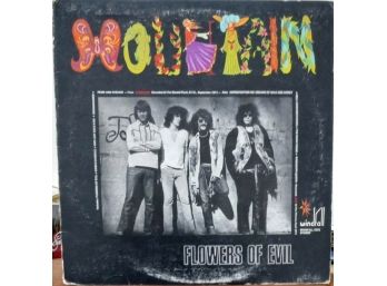 MOUNTAIN LIVE/FLOWERS OF EVIL VINYL RECORD. 550-SA-BW 1972 WINDFALL RECORDS