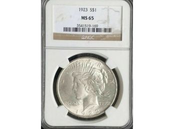 1923-P Peace Silver Dollar NGC MS-65 High Quality Lustrous Gem
