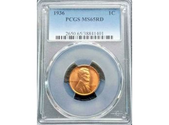 GORGEOUS 1936 LINCOLN WHEAT CENT PCGS MS-65 RED