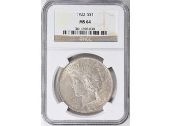 1922-P Peace Silver Dollar NGC MS-64