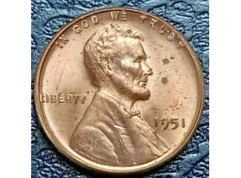 1951-P LINCOLN WHEAT CENT GEM BRILLIANT UNCIRCULATED RED