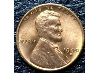 LUSTROUS 1940-S LINCOLN WHEAT CENT GEM BRILLIANT UNCIRCULATED RED