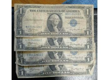 1935-A $1.00 SILVER CERTIFICATE FINE TO VERY FINE (LOT OF 4 )