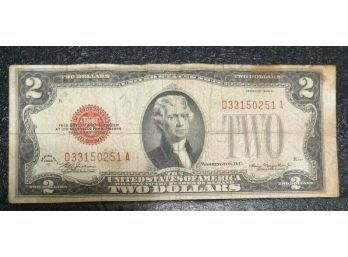 1928-D $2.00 RED SEAL NOTE FINE CONDITION