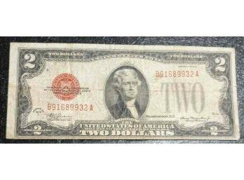 1928-D $2.00 RED SEAL NOTE EXTRA FINE CONDITION