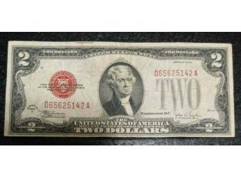 1928-F $2.00 RED SEAL NOTE VF-35 CONDITION