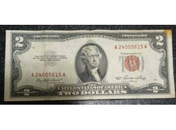 1953 $2.00 RED SEAL NOTE VF-30 CONDITION