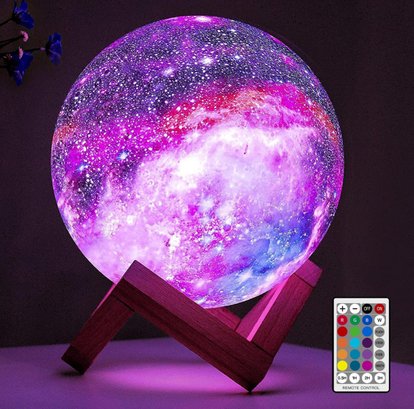 Moon Lamp Galaxy Lamp 5.9 Inch 16 Colors LED 3D Moon Light, Remote & Touch Control Moon Night Light