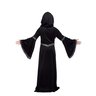Black Hooded Robe Costume For Girls, Fairytale Witch Costume Halloween (10-12yr)