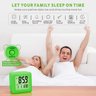Battery Powered (Green) Digital Alarm Clock Kids With Snooze And Nightlight