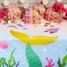 3 Pack Mermaid Plastic Tablecloths 54 X 108 In Under The Sea Disposable Table Cover
