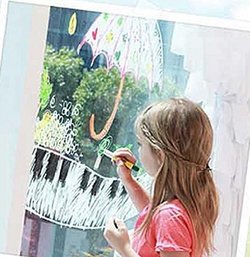 Toru Window Glass Color Crayon Marker Washable Paper Aqua Non-Toxic 24 Colors