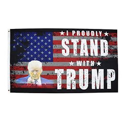 Donald Trump Flag 3x5 Feet 1 Ply Stand With Trump Outdoor Banner With 2 Grommets