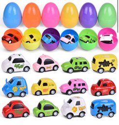 Set Of 2, 24 Pieces Of East Eggs With Car Prizes.