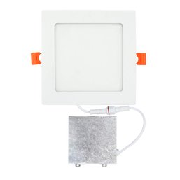6 Inch  LED Recessed Low Profile Square Panel Light With Junction Box 4000K Bright White 840 Lm