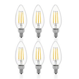 LED Candelabra Bulbs Dimmable, 4W Warm White Soft White (2700K) E12 Base