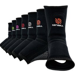 Sanabul Essential Striking Gel Ankle Guard For MMA Kickboxing  (Pair) (Orange, L/XL)