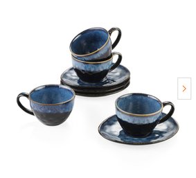 Vancasso Starry Blue 8.8 Oz. Stoneware Cup And Saucer Set