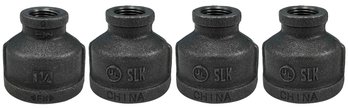 Industrial Steel Grey 1-1/4 X 1/2 -Inch Reducing Coupling Pipe Fittings (4-Pack)