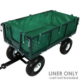 Sunnydaze Liner For Garden Utility Cart, Heavy-Duty Polyester, Green, Liner ONLY