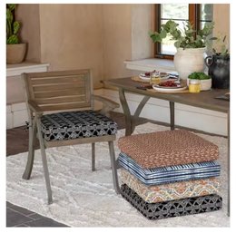 ARDEN SELECTIONS 21 In.  21 In. Black Global Stripe Square Outdoor Seat Cushion