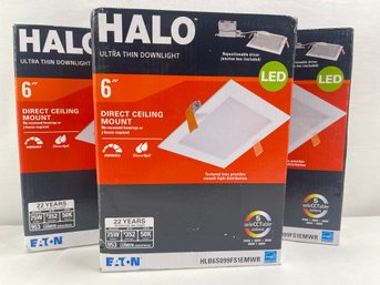 Set Of 3 6inch Halo Ultra Thin Recessed LED Lights