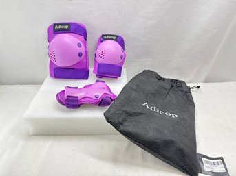 Kids Knee-Elbow-Pads And Wrist-Guards Protective Gear Set 3-8 Year Old. Purple