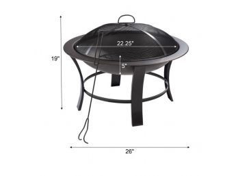 26 Inch Fire Pit, With Accessories