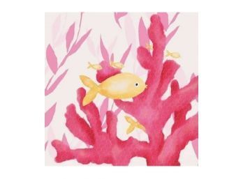 Pink Coral And Little Fish Wall Art By Meghann O'Hara